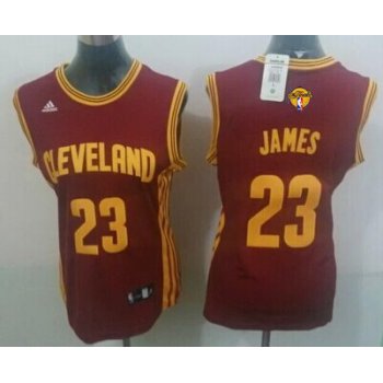 Women's Cleveland Cavaliers #23 LeBron James Red 2017 The NBA Finals Patch Jersey