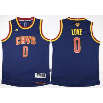 Youth Cleveland Cavaliers #0 Kevin Love Navy Blue 2017 The NBA Finals Patch Jersey