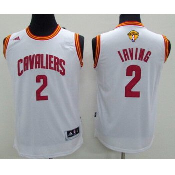 Youth Cleveland Cavaliers #2 Kyrie Irving White 2017 The NBA Finals Patch Jersey