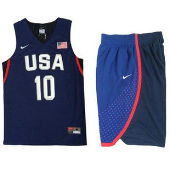 2016 Olympics Team USA Men's #10 Kyrie Irving Navy Blue Revolution 30 Swingman Basketball Jersey With Shorts