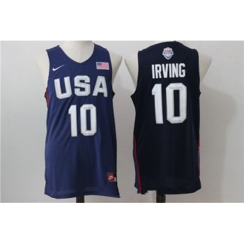 2016 Olympics Team USA Men's #10 Kyrie Irving Navy Blue Revolution 30 Swingman Basketball Jersey