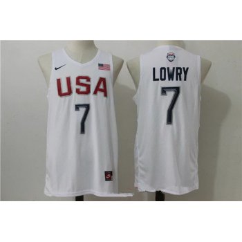 2016 Olympics Team USA Men's #7 Kyle Lowry White Revolution 30 Swingman Basketball Jersey