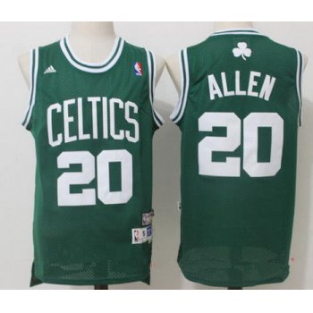 Men's Boston Celtics #20 Ray Allen Green Hardwood Classics Soul Swingman Stitched NBA Throwback Jersey