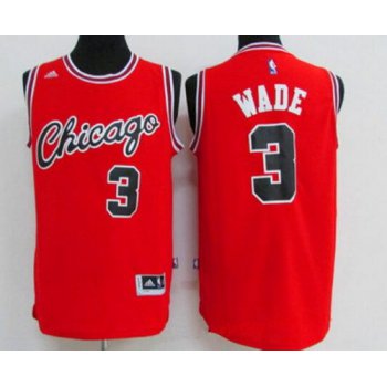 Men's Chicago Bulls #3 Dwyane Wade Red Retro Revolution 30 Swingman Adidas Basketball Jersey
