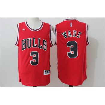 Men's Chicago Bulls #3 Dwyane Wade Red White Revolution 30 Swingman Adidas Basketball Jersey