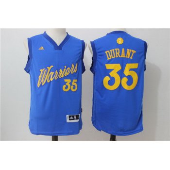 Men's Golden State Warriors #35 Kevin Durant adidas Royal Blue 2016 Christmas Day Stitched NBA Swingman Jersey