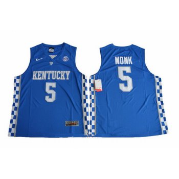Men's Kentucky Wildcats #5 Malik Monk Royal Blue College Basketball 2017 Nike Swingman Stitched NCAA Jersey