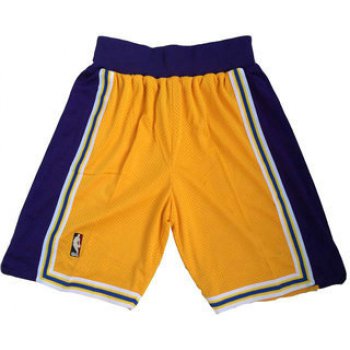 Men's Los Angeles Lakers Yellow Hardwood Classics Soul Swingman Throwback Shorts