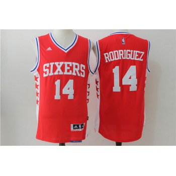 Men's Philadelphia 76ers #14 Sergio Rodriguez NEW Red Stitched NBA adidas Revolution 30 Swingman Jersey