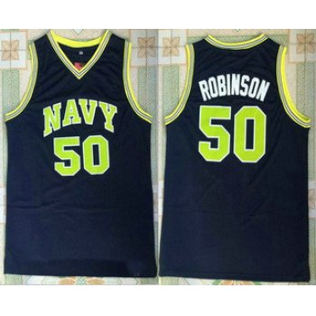 Men's San Antonio Spurs #50 David Robinson The Admiral Soul Navy Swingman Stitched NBA Jersey