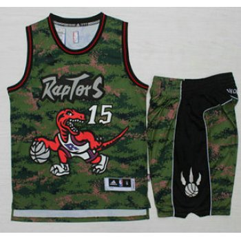 Men's Toronto Raptors #15 Vince Carter Revolution 30 Swingman New Camo Jersey With Shorts