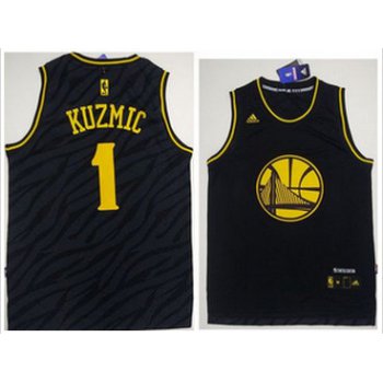 Golden State Warriors #1 Ognjen Kuzmic Black Precious Metals Fashion Stitched NBA Jersey