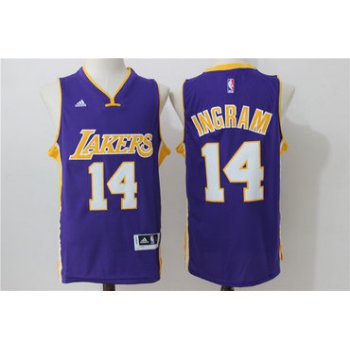 Men's Los Angeles Lakers #14 Brandon Ingram Purple Revolution 30 Swingman Basketball Jersey