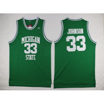 Men's Michigan State Spartans #33 Magic Johnson Green College Basketball Swingman Jersey-Michigan State