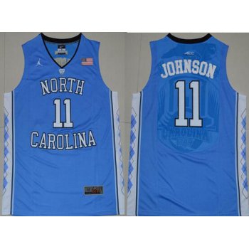 Men's North Carolina Tar Heels #11 Brice Johnson 2016 Light Blue Swingman College Basketball Jersey