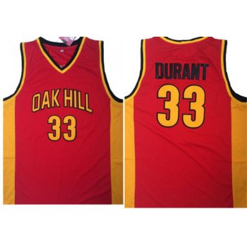 Men's Oak Hill Academy High School #33 Kevin Durant Red Soul Swingman Basketball Jersey