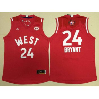 2015-16 NBA Western All-Stars Men's #24 Kobe Bryant Revolution 30 Swingman Red Jersey