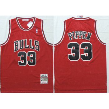 Chicago Bulls #33 Scottie Pippen 1997-98 Red Hardwood Classics Soul Swingman Throwback Jersey
