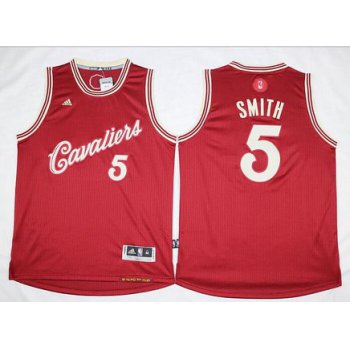 Men's Cleveland Cavaliers #5 J.R. Smith Revolution 30 Swingman 2015 Christmas Day Red Jersey
