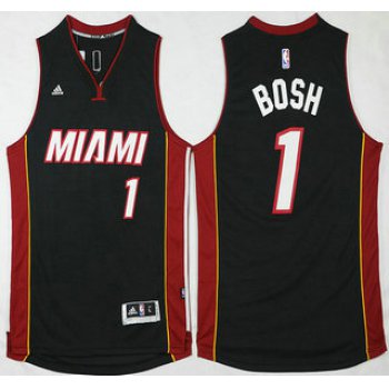 Men's Miami Heat #1 Chris Bosh Revolution 30 Swingman 2014 New Black Jersey