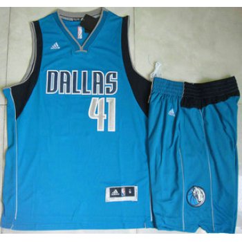 Dallas Mavericks #41 Dirk Nowitzki Revolution 30 Swingman 2014 New Light Blue Jersey Short Suits
