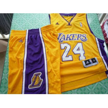 Los Angeles Lakers 24 Kobe Bryant yellow swingman Basketball Suit