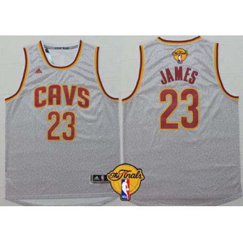 Men's Cleveland Cavaliers #23 LeBron James 2015 The Finals New Gray Jersey
