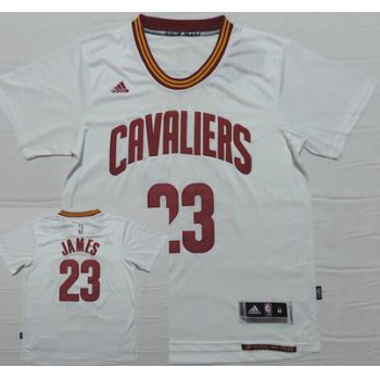Men's Cleveland Cavaliers #23 LeBron James Revolution 30 Swingman 2014 New White Short-Sleeved Jersey