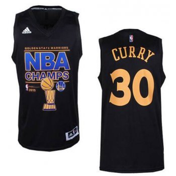 Men's Golden State Warriors #30 Stephen Curry Revolution 30 Swingman 2015 Champions Fashion Black Jersey