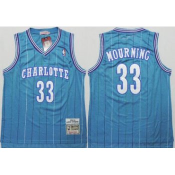 Charlotte Hornets #33 Alonzo Mourning Green Swingman Throwback Jersey