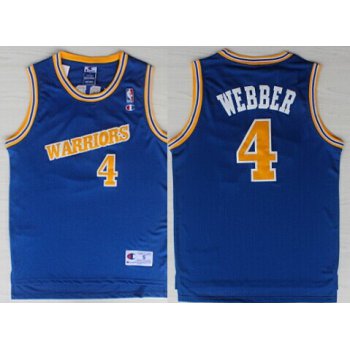 Golden State Warriors #4 Chris Webber 1988-89 Blue Swingman Throwback Jersey