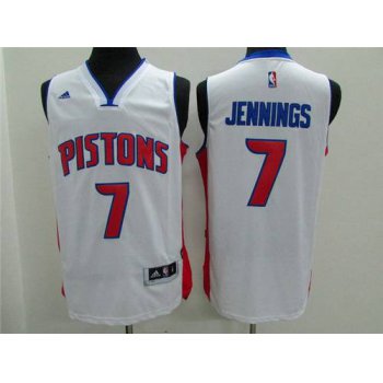 Men's Detroit Pistons #7 Brandon Jennings Revolution 30 Swingman 2014 New White Jersey