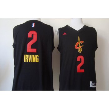 Cleveland Cavaliers #2 Kyrie Irving 2015 Black With Red Fashion Jersey