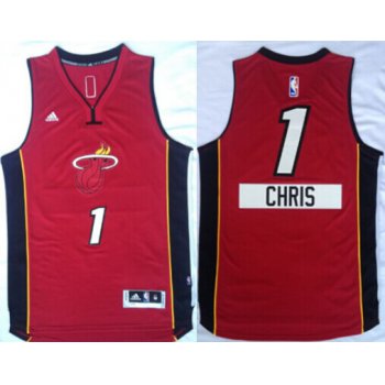 Miami Heat #1 Chris Bosh Revolution 30 Swingman 2014 Christmas Day Red Jersey