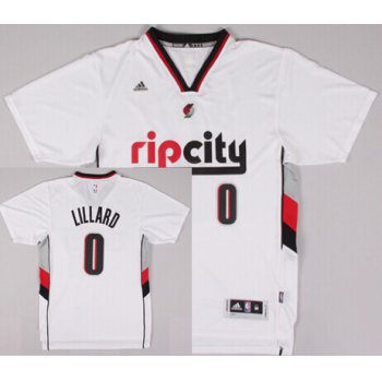 Portland Trail Blazers #0 Damian Lillard Rip City Revolution 30 Swingman 2014 New White Short-Sleeved Jersey