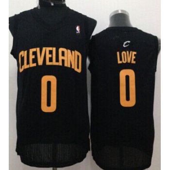 Cleveland Cavaliers #0 Kevin Love Black With Gold Swingman Jersey