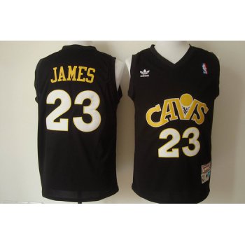 Cleveland Cavaliers #23 LeBron James CavFanatic Black Swingman Throwback Jersey