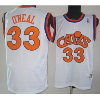 Cleveland Cavaliers #33 Shaquille O'neal CavFanatic White Swingman Throwback Jersey