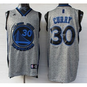 Golden State Warriors #30 Stephen Curry Gray Static Fashion Jersey
