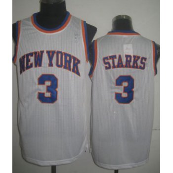 New York Knicks #3 John Starks White Swingman Throwback Jersey