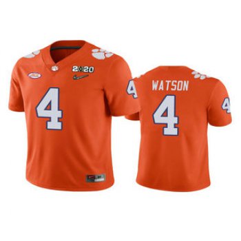Men's Clemson Tigers #4 Deshaun Watson Orange 2020 National Championship Game Jersey