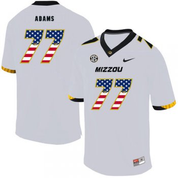 Missouri Tigers 77 Paul Adams White USA Flag Nike College Football Jersey