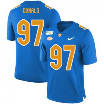 Pittsburgh Panthers 97 Aaron Donald Blue 150th Anniversary Patch Nike College Football Jersey