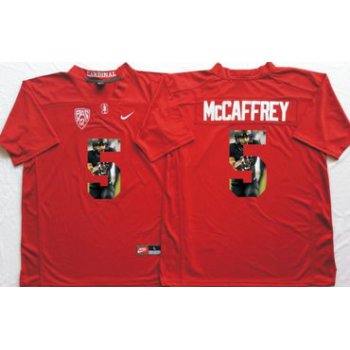 Stanford Cardinal 5 Christian McCaffrey Red Portrait Number College Jersey