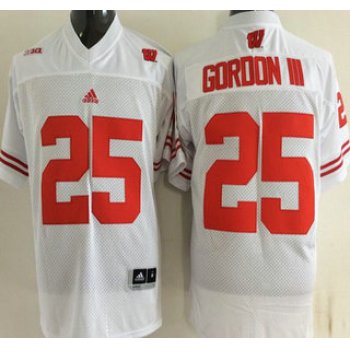 Wisconsin Badgers #25 Golden Tate III White College Football Jersey