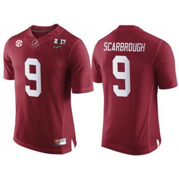 Men's Alabama Crimson Tide #9 Bo Scarbrough Red 2017 Championship Game Patch Stitched CFP Nike Limited Jersey