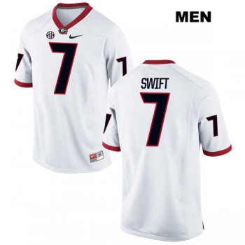 Men's Georgia Bulldogs #7 DAndre Swift White Stitched NCAA Nike College Football Jersey
