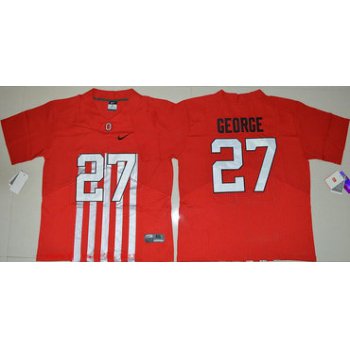 Men's Ohio State Buckeyes #27 Eddie George Red Elite Stitched College Football 2016 Nike NCAA Jersey