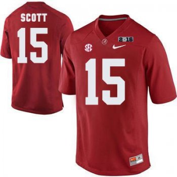 Men's Alabama Crimson Tide #15 JK Scott Red 2016 BCS College Football Nike Limited Jersey