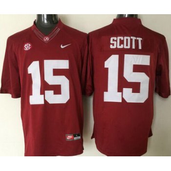Men's Alabama Crimson Tide #15 JK Scott Red College Football Nike Jersey